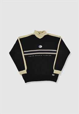 Vintage 90s ASICS Embroidered Logo Sweatshirt in Black