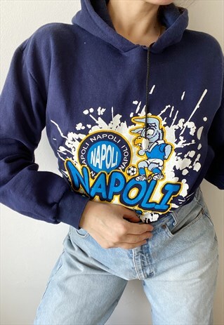 VINTAGE 80S GRAPHIC PRINT COTTON SWEATSHIRT JUMPER HOODIE