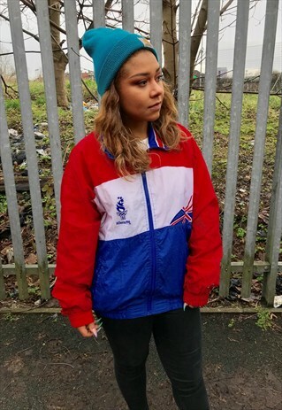 VINTAGE STARTER ATLANTA 1996 OLYMPICS GB SHELLSUIT JACKET