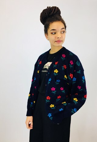 GORGEOUS FLORAL BOHO KNITTED CARDIGAN