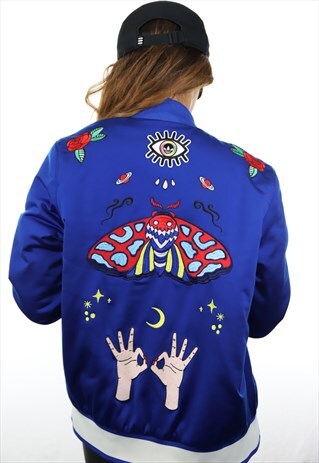 VINTAGE ADIDAS ORIGINALS EMBROIDERED JACKET BLUE