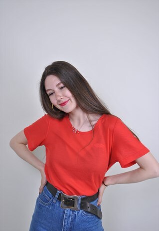 VINTAGE ODLO SPORT TSHIRT, 80S RED MINIMALIST TEE