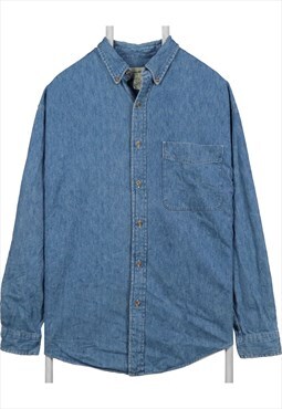 Vintage 90's Eddie Bauer Shirt Long Sleeve Button Up Denim
