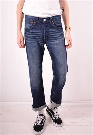 LEVI'S 501 MENS VINTAGE JEANS W32 L30 BLUE 90S
