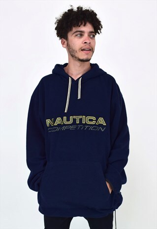 VINTAGE 90'S NAUTICA NAVY FLEECE HOODIE
