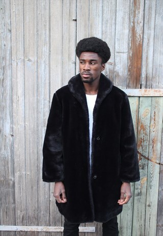 VINTAGE CHAMPS ELYSEES FAUX-FUR COAT