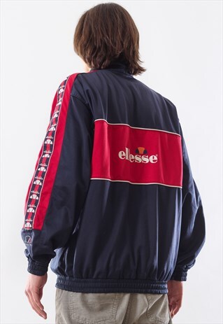 90'S VINTAGE MENS ELLESSE BIG LOGO STRIPES TRACK TOP JACKET