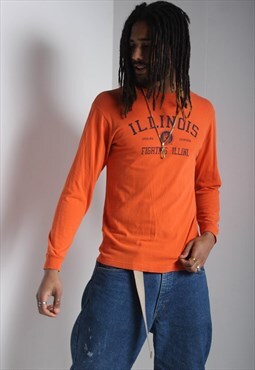 Vintage Champion Long Sleeve T-Shirt Orange