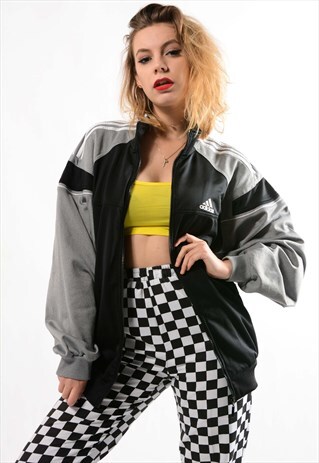 VINTAGE BLACK ADIDAS TRACK JACKET