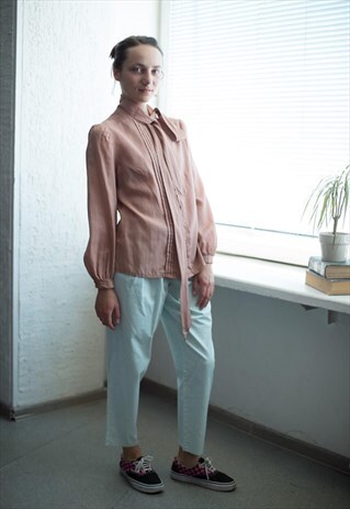 VINTAGE 60'S LIGHT BROWN DOTTED SHIRT