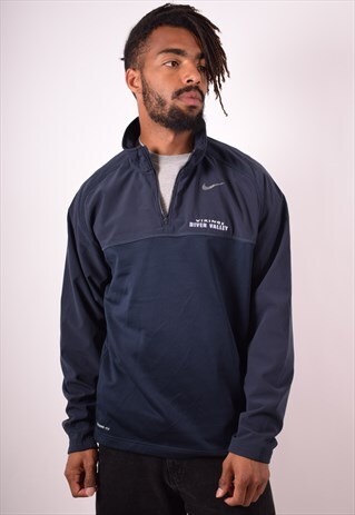 NIKE MENS VINTAGE SWEATSHIRT JUMPER XL NAVY BLUE 90S