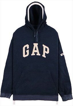 Vintage 90's Gap Fleece Jumper Spellout Logo Hooded Fleece