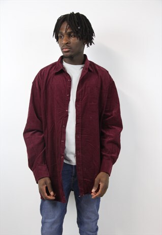 VINTAGE CORD MAROON SHIRT