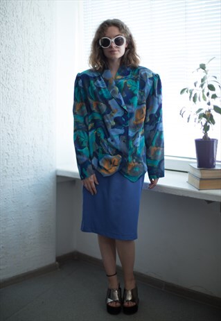 VINTAGE 70'S MULTI COLOUR LONG SLEEVED BLOUSE