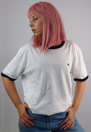 VINTAGE 80'S CHAMPION UNISEX RINGER T-SHIRT