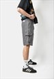 VINTAGE CARGO SHORTS GREY MENS MULTI POCKET HIKING TOURIST