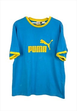 Vintage Puma 80's style T-Shirt in Blue XL