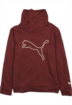 Vintage 90's Puma Sweatshirt Pullover Turtle Neck Burgundy