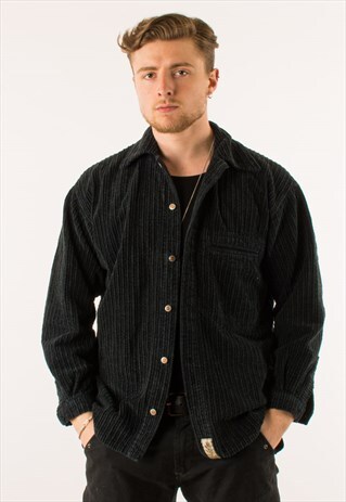 VINTAGE 90S NAVY HEAVY CORDUROY SHIRT XL