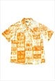 Moschino Shirt Vintage 90s Orange Graphic Number Print