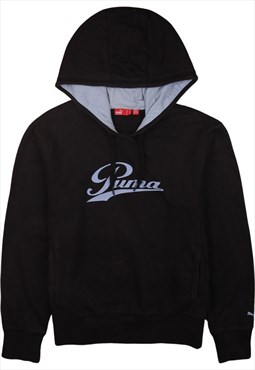 Vintage 90's Puma Hoodie Spellout Pullover Black Large