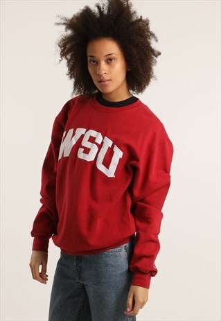 VINTAGE CHAMPION EMBROIDERED COLLEGE SWEATSHIRT
