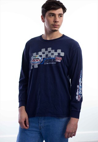 VINTAGE NASCAR LOGO T-SHIRT 90S L 8.9