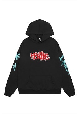 Graffiti hoodie street art pullover skater top in black