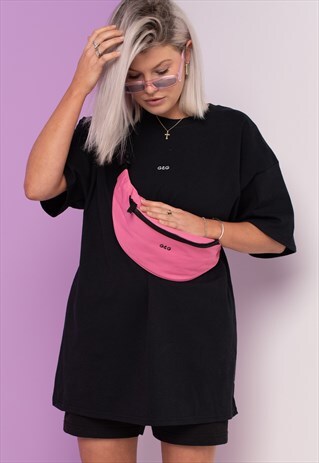 G&G UNISEX SIMPLE NEON PINK BELT BAG