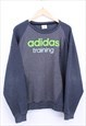 Vintage Adidas Sweatshirt Grey Colour Block With Spell Out 