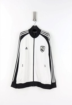 Adidas VintageClimalite Football Zip Sweatshirt in White XL