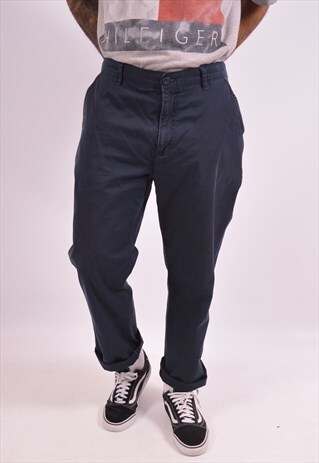 SERGIO TACCHINI MENS VINTAGE TROUSERS W36 L30 NAVY BLUE 90S