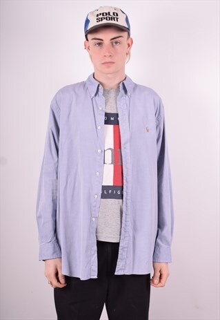 RALPH LAUREN MENS VINTAGE SHIRT XXL BLUE 90'S