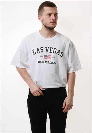 90S GILDAN LAS VEGAS NEVADA VINTAGE COTTON T-SHIRT 16952