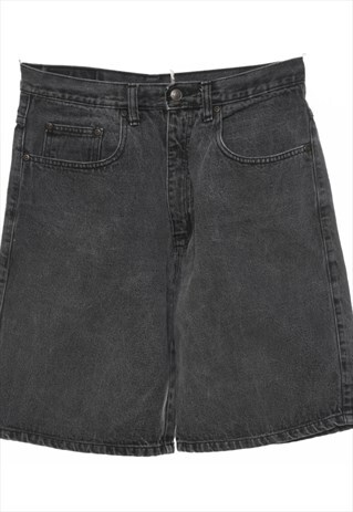 VINTAGE BLACK DISTRESSED 1990S DENIM SHORTS - W30