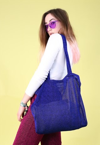 TOTE IN BLUE GLITTER