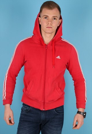 VINTAGE ADIDAS HOODIE IN RED NH95
