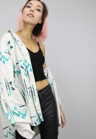 VINTAGE 80S/90S OVERSIZED PATTERNED SHIRT