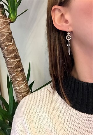 PINK DIAMONTE DANGLE EARRINGS