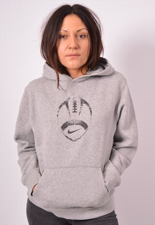 VINTAGE NIKE HOODIE JUMPER GREY