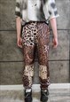 LEOPARD JOGGERS HANDMADE ANIMAL PRINT PANTS RAVE OVERALLS 