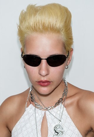 VINTAGE RAVE OVAL SUNGLASSES / 90S UNISEX