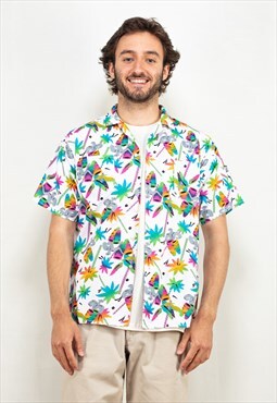 Vintage 90's Men Patterned Light Shirt in Multi