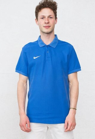 90S VINTAGE BLUE NIKE SHORT SLEEVE POLO SHIRT