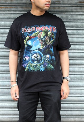 VINTAGE IRON MAIDEN UNISEX BAND T-SHIRT WITH SIDE ZIPS