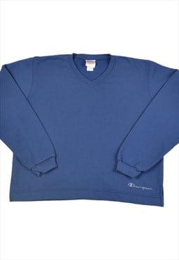 Vintage Champion Sweatshirt Blue Ladies Medium