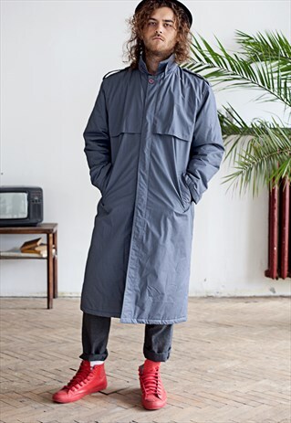 REPORTER VINTAGE GREY QUILTED TRENCH COAT