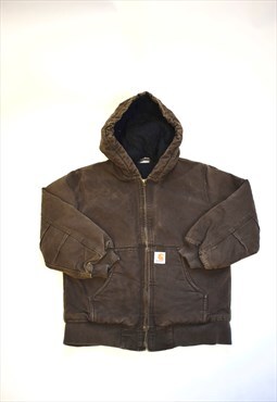 Vintage 90s Carhartt Brown Hooded Jacket 