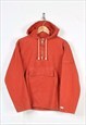 Vintage Workwear 1/4 Zip Hooded Jacket Red Medium
