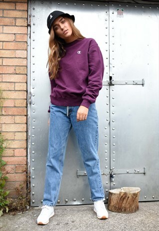 VINTAGE 90S PURPLE CHAMPION ECO SWEATER / JUMPER